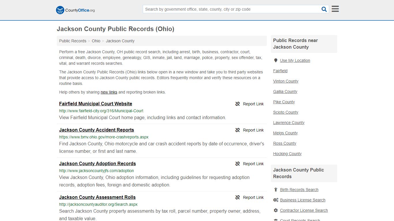 Public Records - Jackson County, OH (Business, Criminal, GIS, Property ...