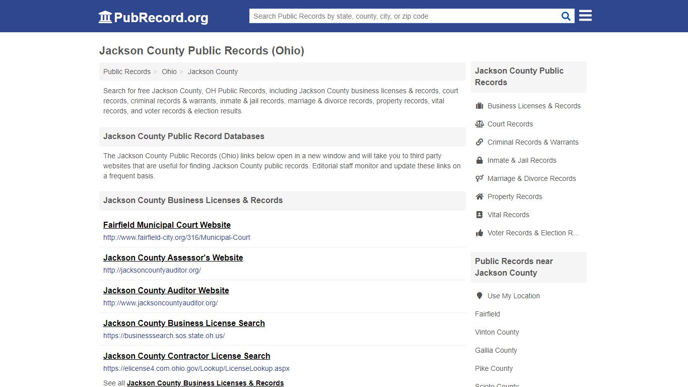 Free Jackson County Public Records (Ohio Public Records)