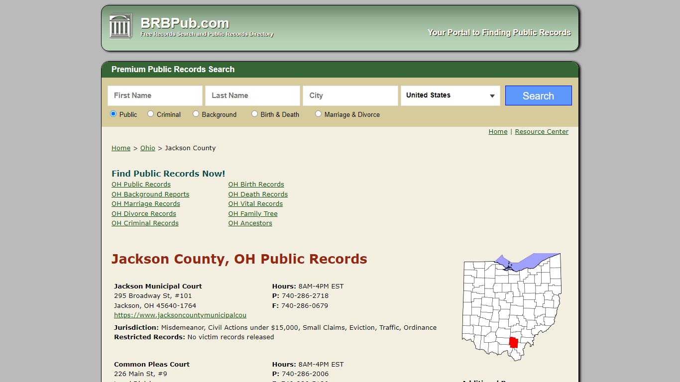 Jackson County Public Records | Search Ohio Government Databases - BRB Pub